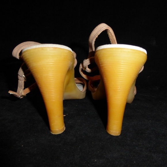 Vtg 70’s Be-Hi Famolare ITALY Wavy Wedge Sandals - Picture 3 of 13